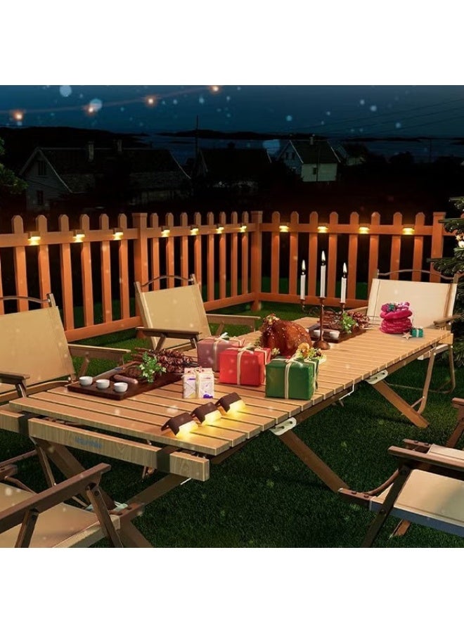 أضواء سطح الطابق الشمسي,12 أجهزة كمبيوتر شخصية أضواء خطوة الشمسية,في الهواء الطلق مقاومة للماء أدى مصباح السياج الشمسي للخطوات,السياج,سطح الطابق,الحديد والدرج (أبيض دافئ) - Image 4